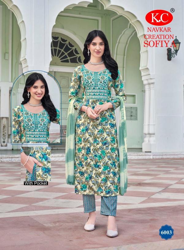 Kc Sofia Vol 6 Capsul Foil Printed Kurti Bottom With Dupatta